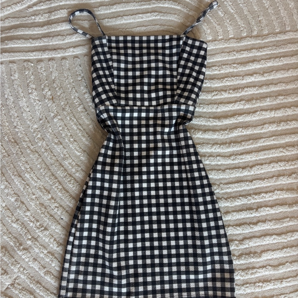 Black and White Checkered Dress